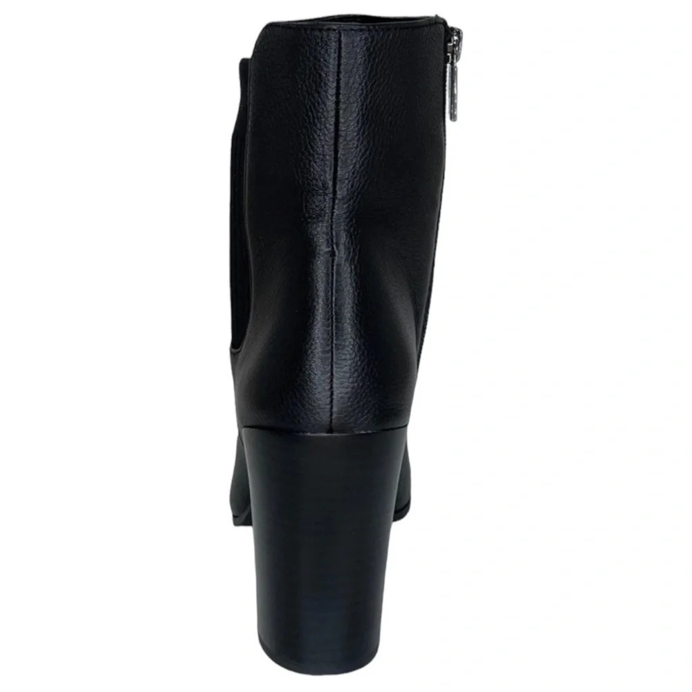 Kenneth Cole NY Justin Black Leather Womens Heeled Ankle Boots Size 10M - Picture 6 of 11